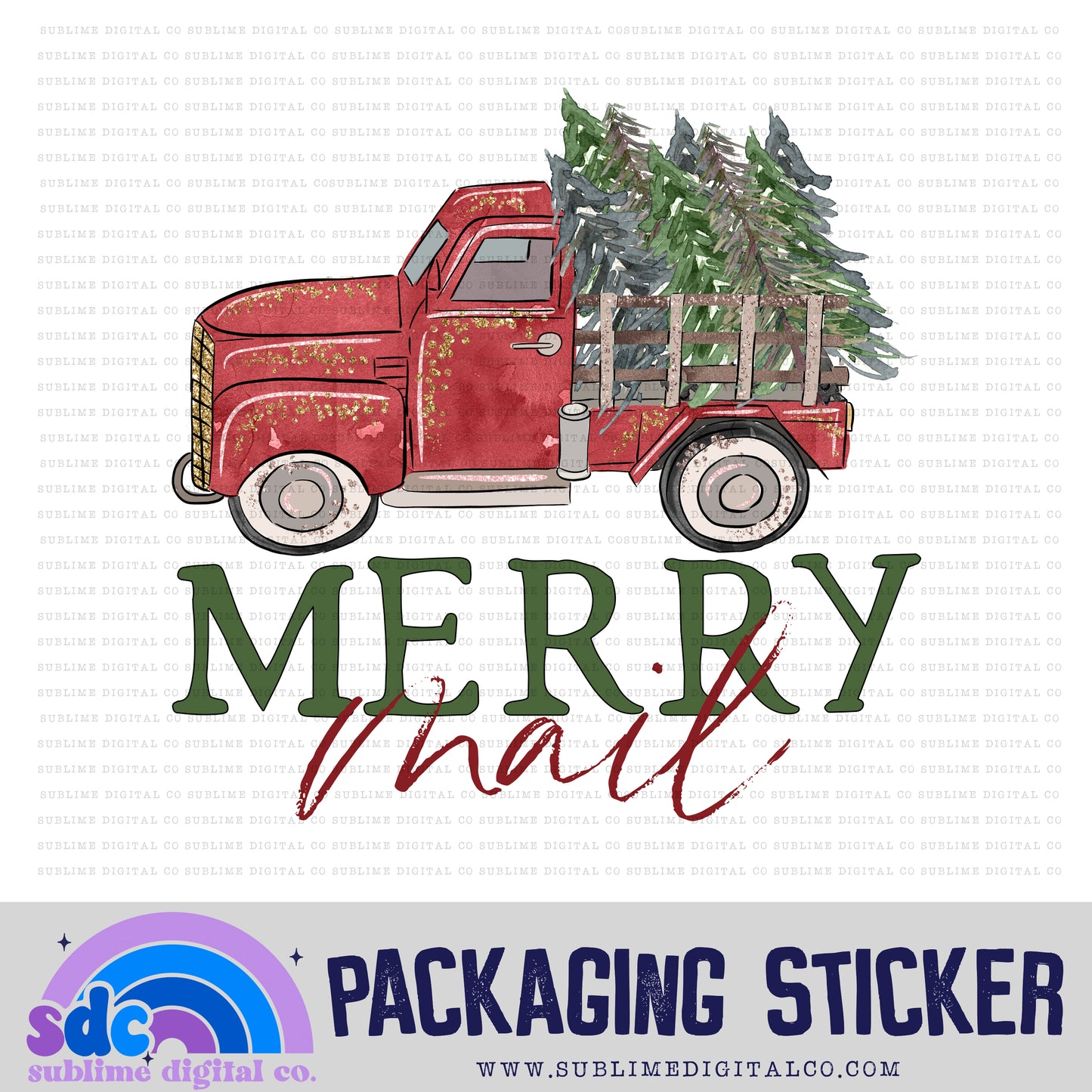 Merry Mail | Small Business Stickers | Digital Download | PNG File