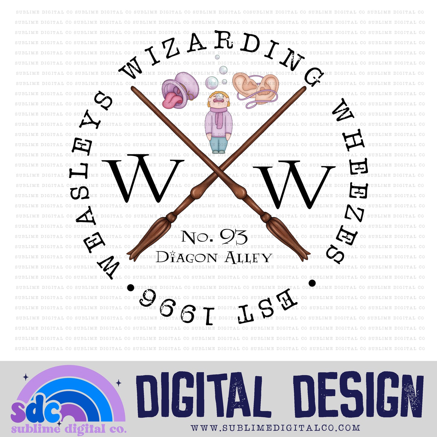 Wheezes • Wizard • Instant Download • Sublimation Design