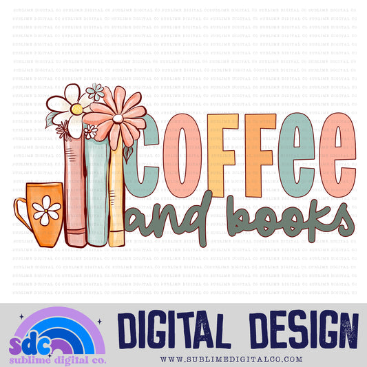 Coffee & Books • Books • Instant Download • Sublimation Design