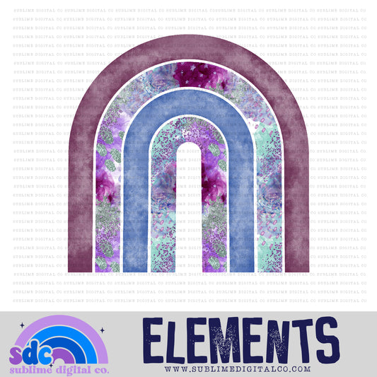 Purple Aqua Abstract • Rainbow • Elements • Digital Design • Instant Download • Sublimation