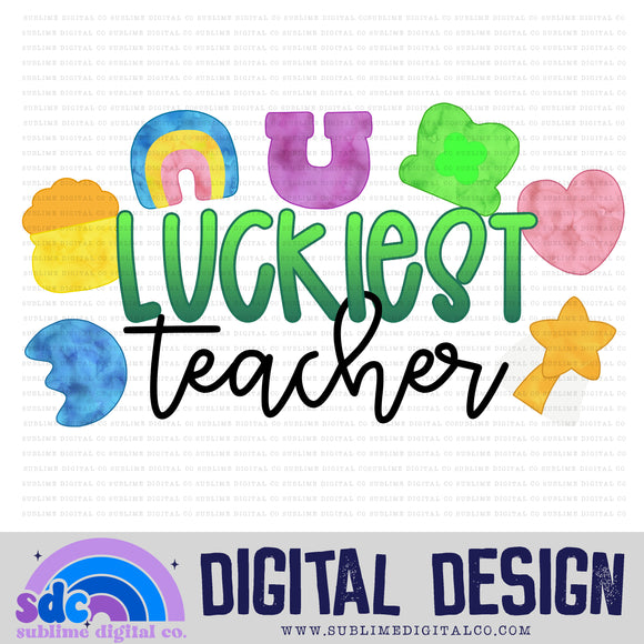 Luckiest Teacher • St Patrick's Day• Instant Download • Sublimation Design