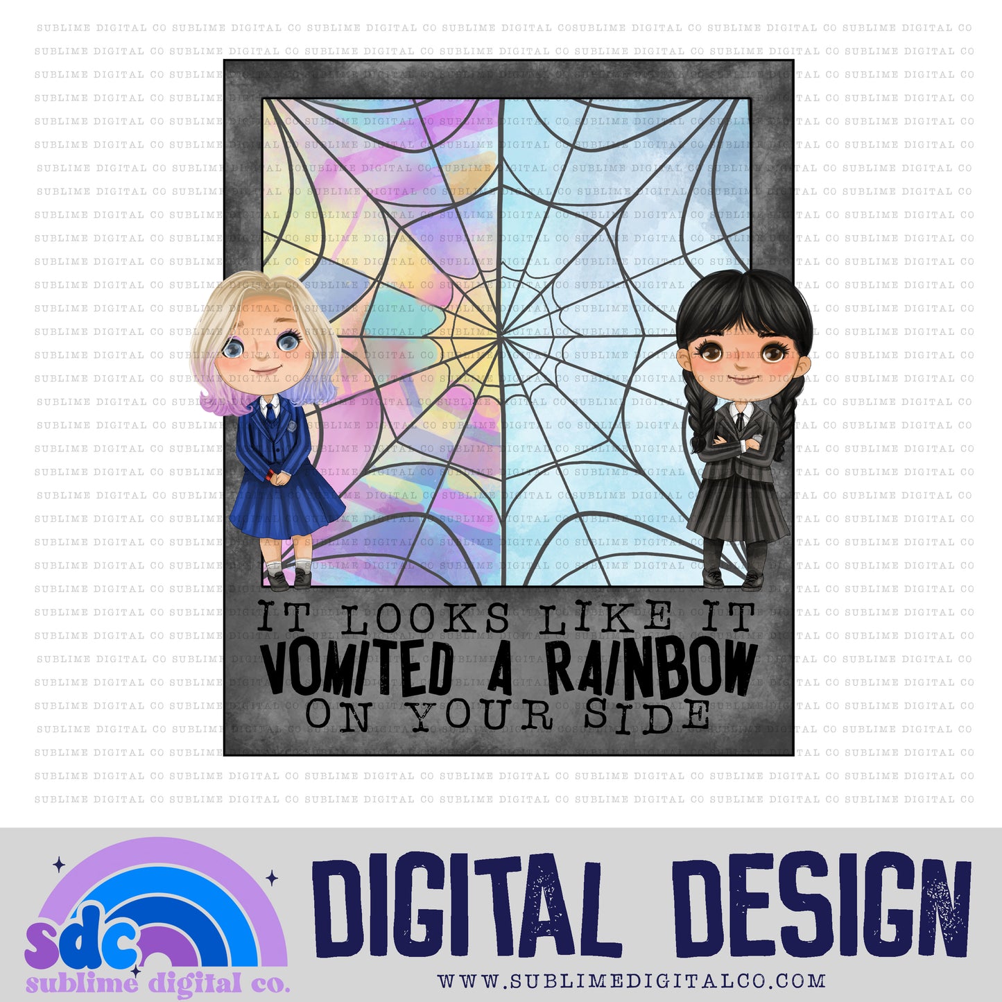 Vomited a Rainbow • Creepy Family • Instant Download • Sublimation Design