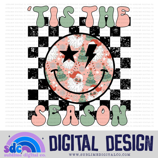 Tis The Season - Retro Smiley • Christmas • Instant Download • Sublimation Design