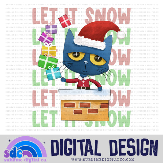 Let it Snow • Blue Cat • Instant Download • Sublimation Design