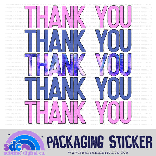 Thank You - Purple Tie Dye | Print + Cut | Small Business Stickers | Digital Download | PNG File