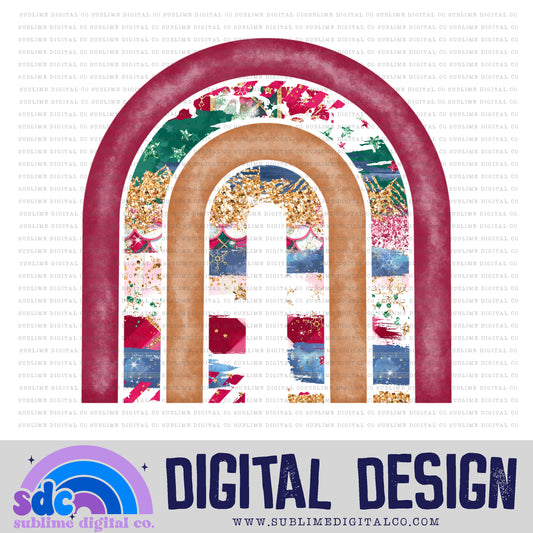 Christmas Brushstrokes 3 • Rainbow • Elements • Digital Design • Instant Download • Sublimation