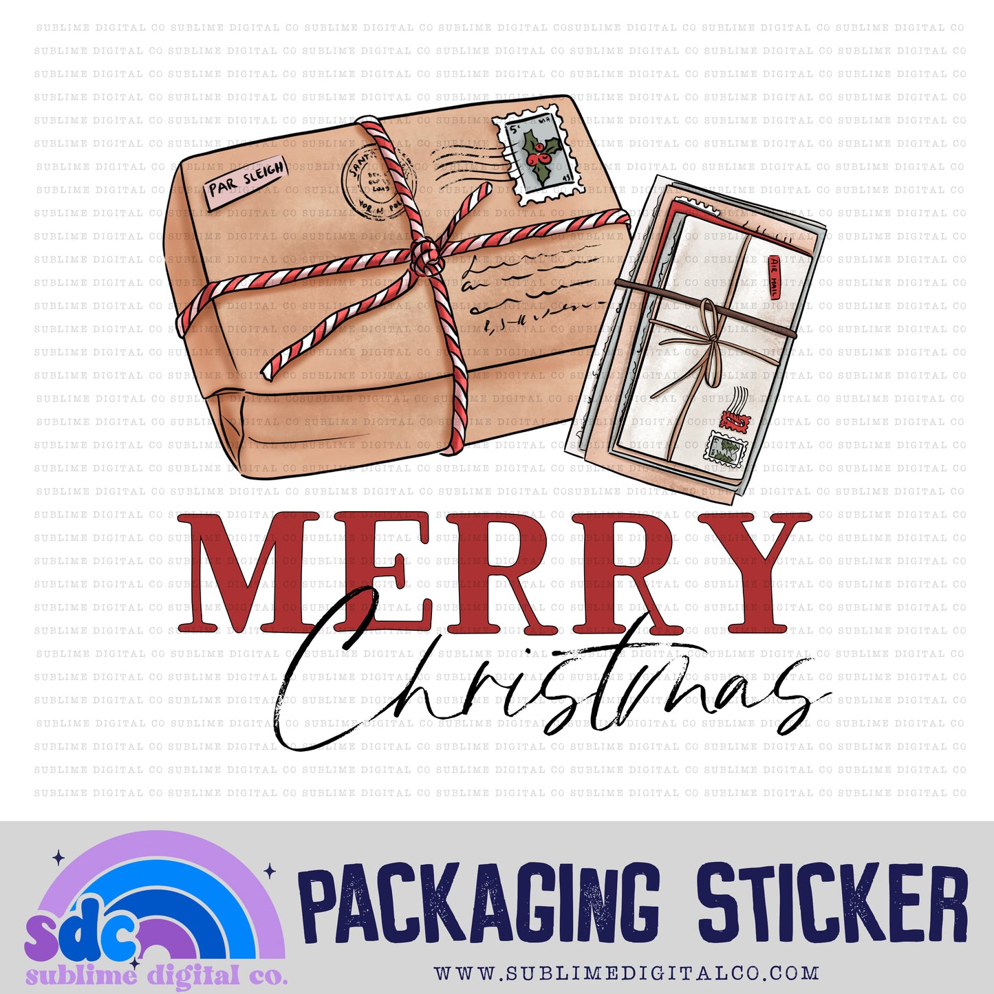 Merry Christmas | Print + Cut |  Small Business Stickers | Digital Download | PNG File