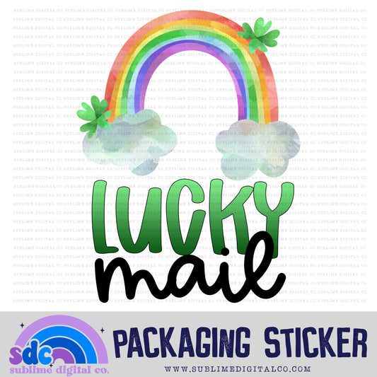 Lucky Mail • Shamrock Rainbow | Small Business Stickers | Digital Download | PNG File