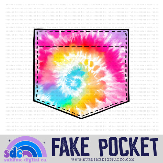 Rainbow Tie Dye 2 • Fake Pocket • Instant Download • Sublimation Design