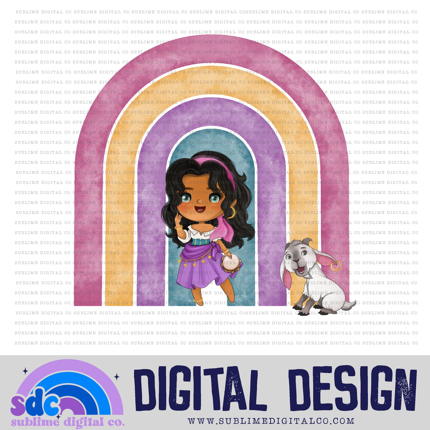Gypsy Girl • Rainbows • Instant Download • Sublimation Design