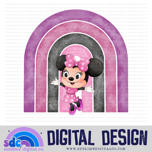 Pink Mouse Rainbow • Clubhouse • Instant Download • Sublimation Design