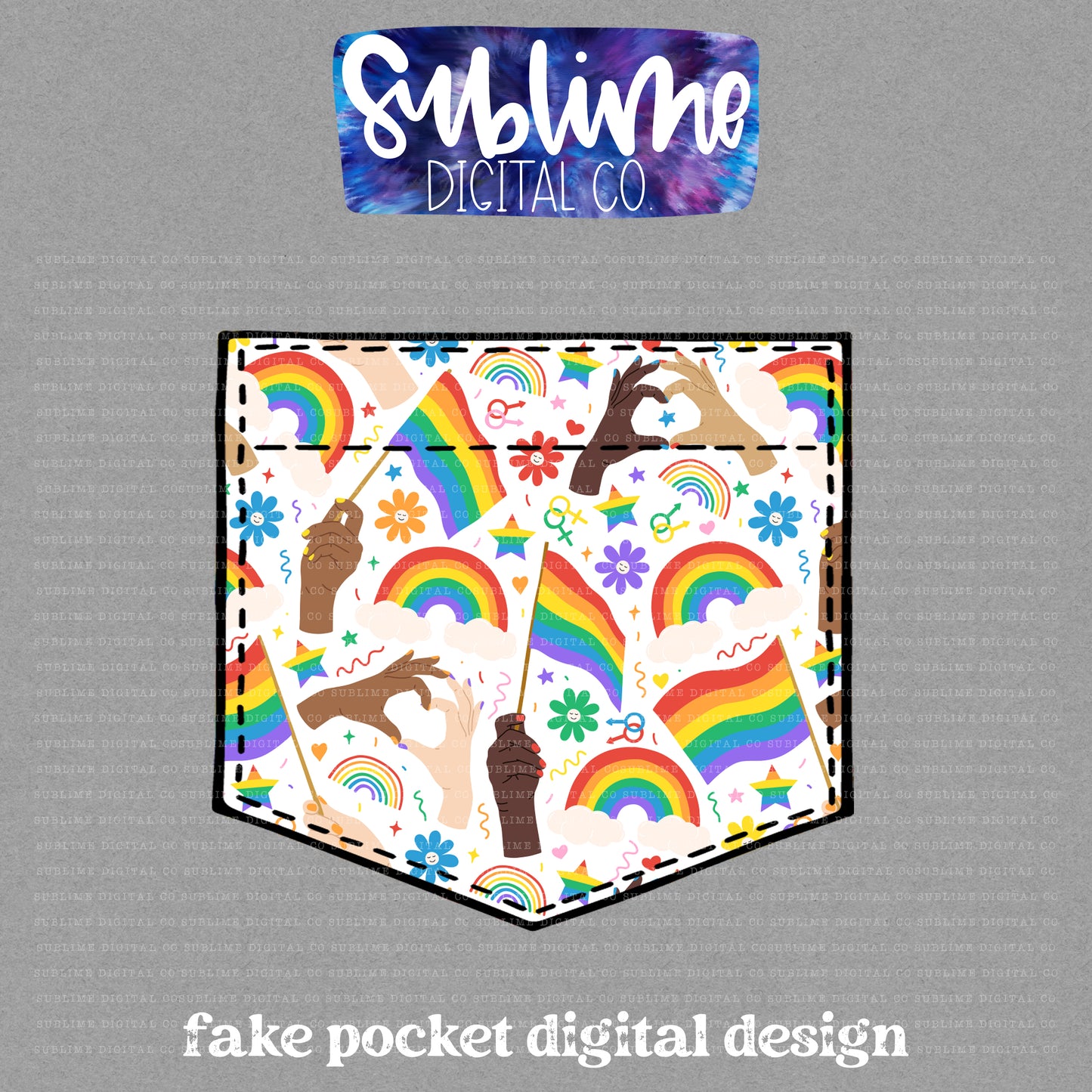 Pride Hands 2 • Pride • Fake Pocket • Instant Download • Sublimation Design