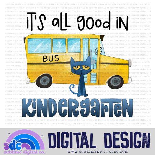 Kindergarten • Blue Cat • Instant Download • Sublimation Design