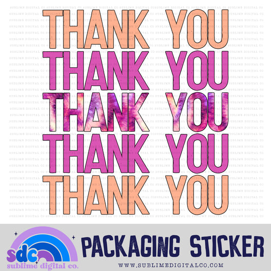 Thank You - Pink Tie Dye | Print + Cut | Small Business Stickers | Digital Download | PNG File