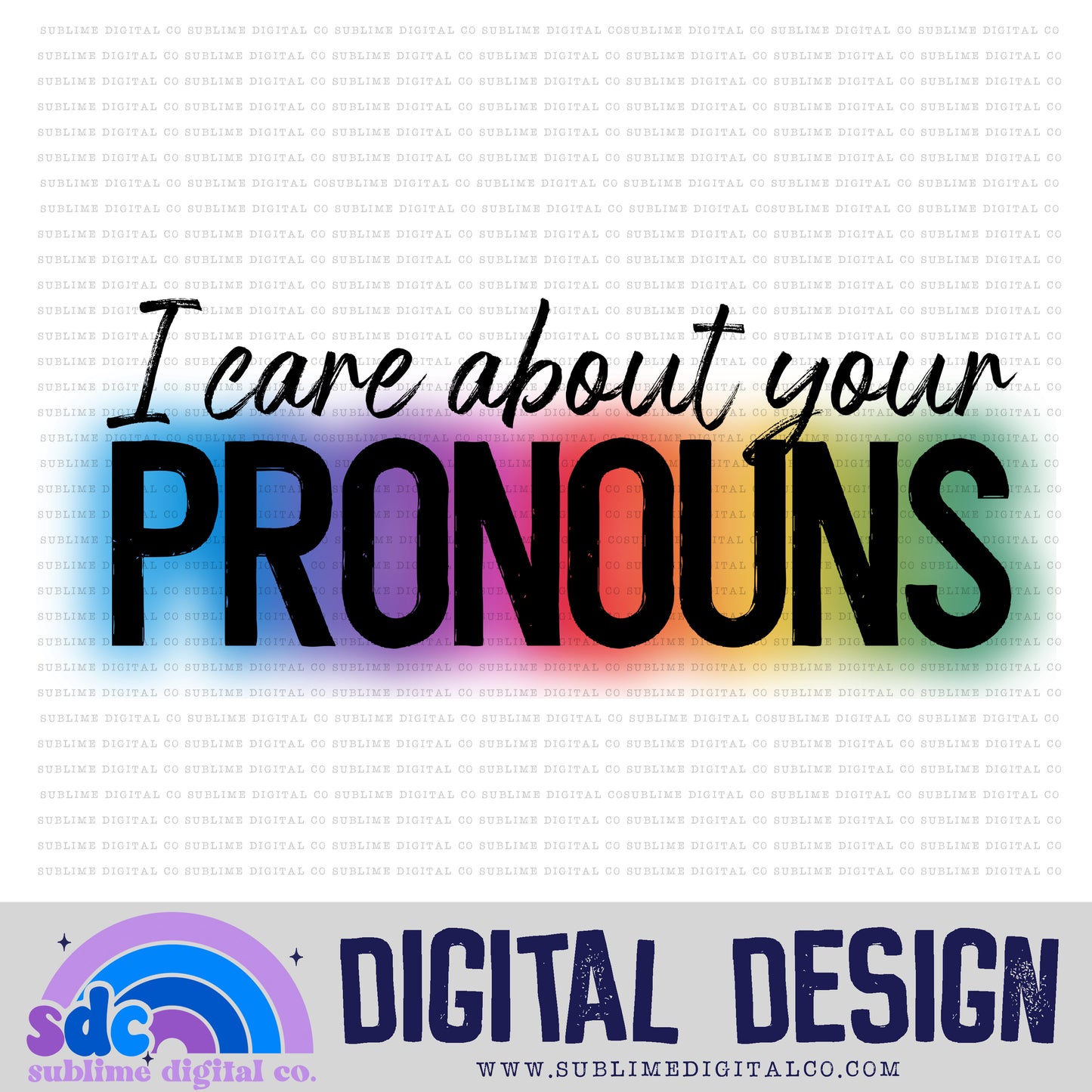 Pronouns • Pride • Instant Download • Sublimation Design