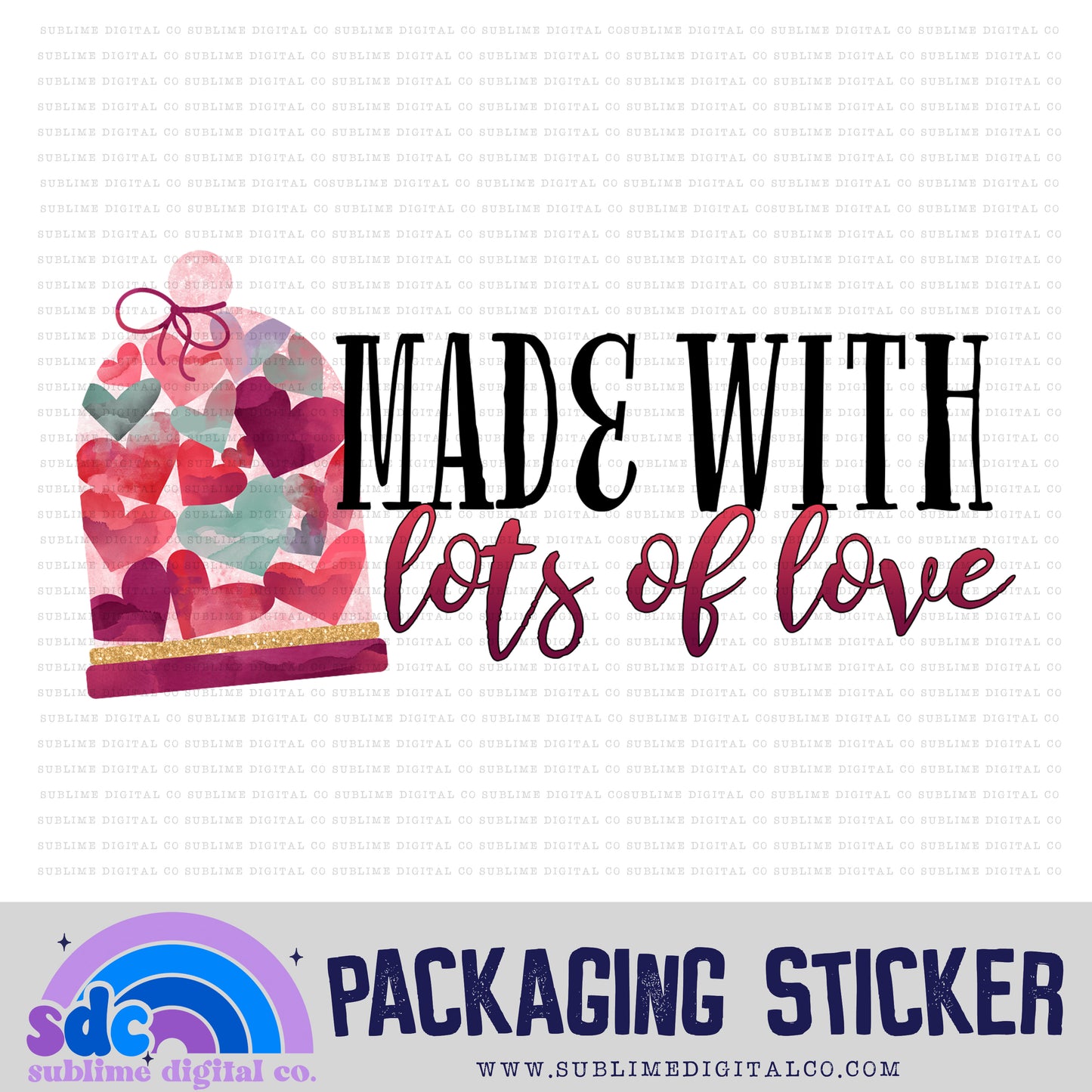 Made with Lots of Love | Small Business Stickers | Digital Download | PNG File