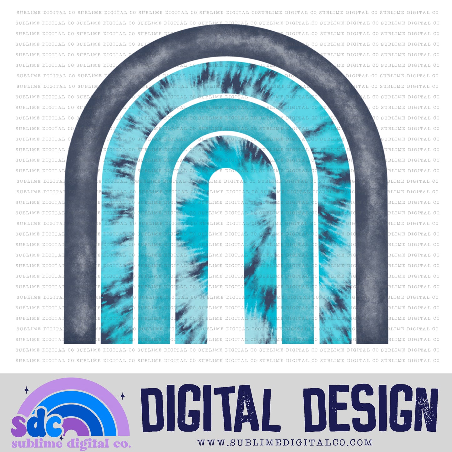 Blue Tie Dye • Rainbow • Elements • Digital Design • Instant Download • Sublimation