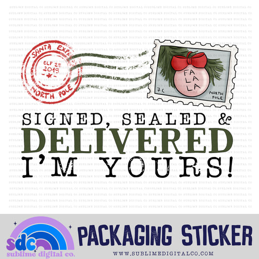 Christmas Stamp | Print + Cut | Small Business Stickers | Digital Download | PNG File