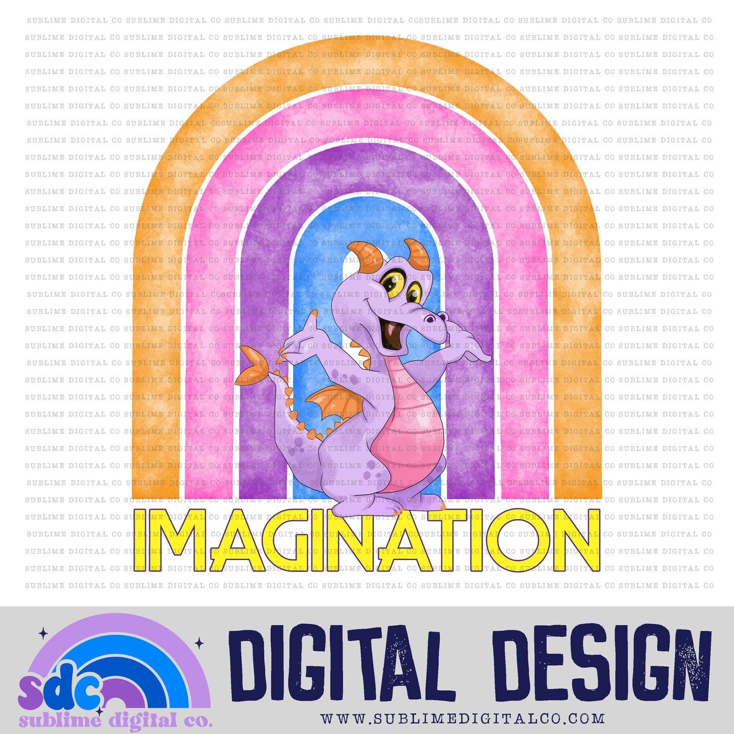 Purple Dragon • Rainbows • Instant Download • Sublimation Design