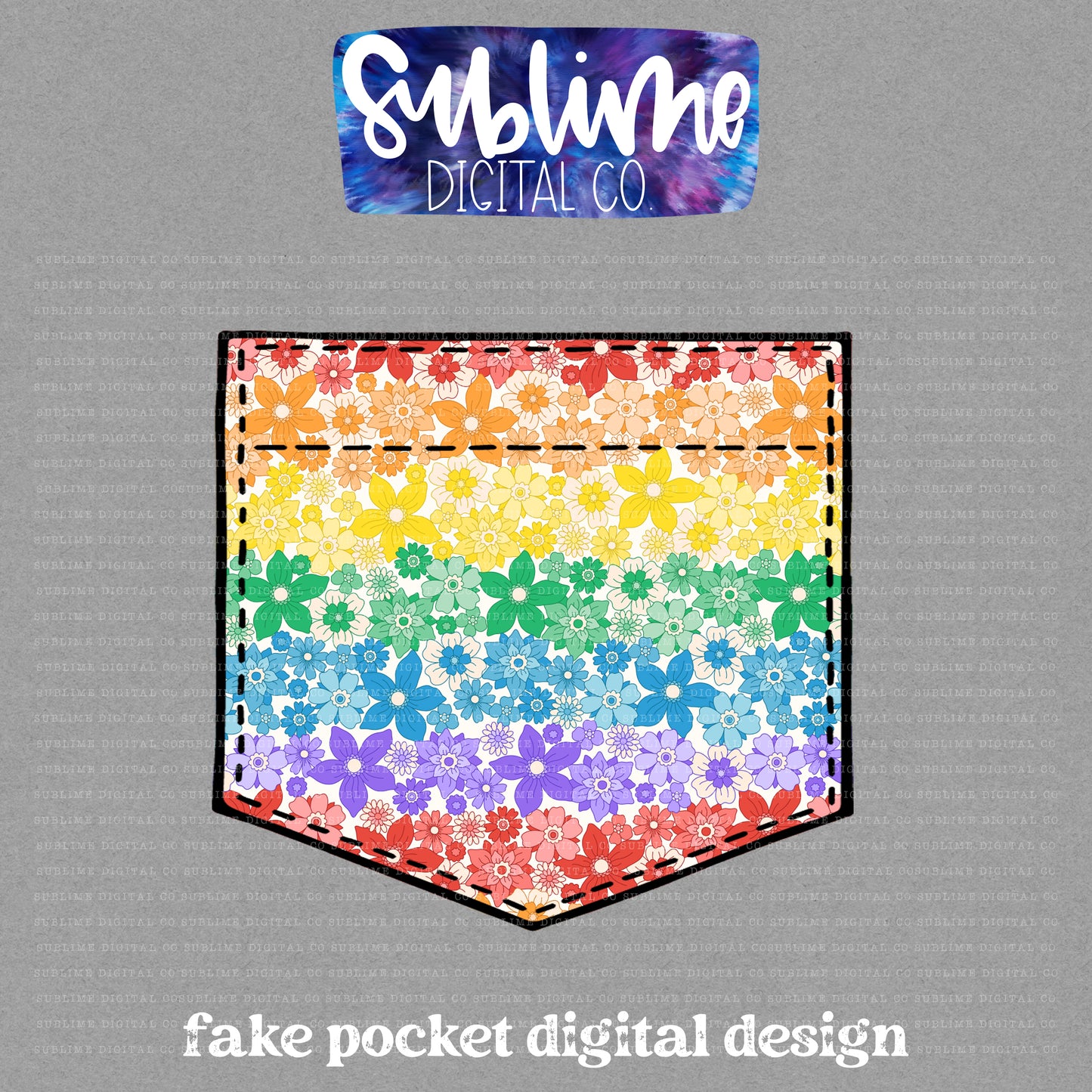 Pride Floral • Pride • Fake Pocket • Instant Download • Sublimation Design
