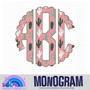 Pink Leopard Cactus Monogram | 26 PNG Files | Digital Download