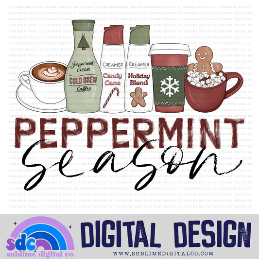 Peppermint Season • Seasonal Coffee • Instant Download • Sublimation Design
