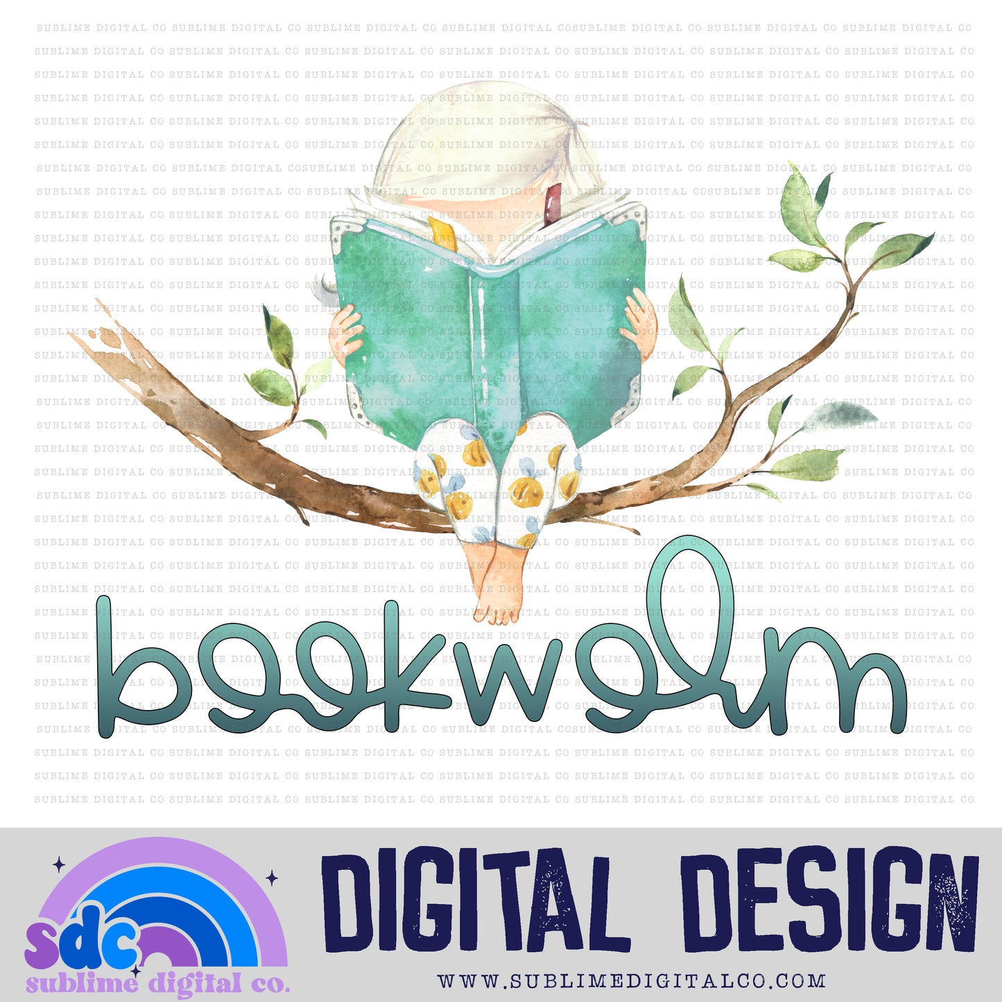 Bookworm • Books • Instant Download • Sublimation Design