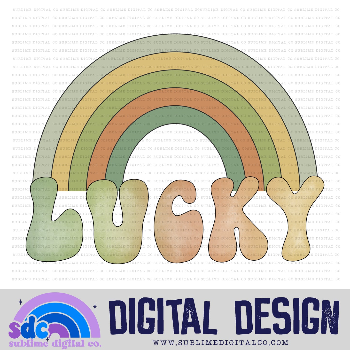 Lucky - Rainbow | St Patrick's Day | Sublimation Design | Instant Download | PNG File