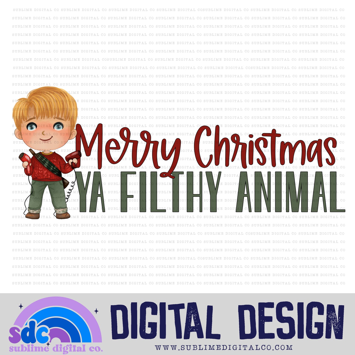 Merry Christmas • Christmas Alone • Instant Download • Sublimation Design