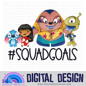 Squad Goals • Blue Alien • Instant Download • Sublimation Design
