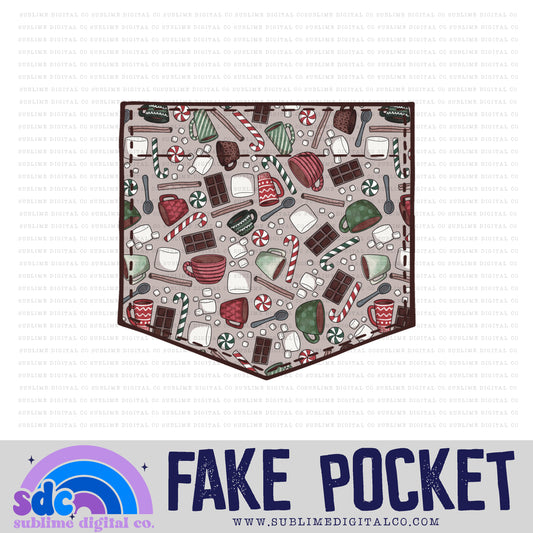 Hot Cocoa • Christmas • Fake Pocket • Instant Download • Sublimation Design