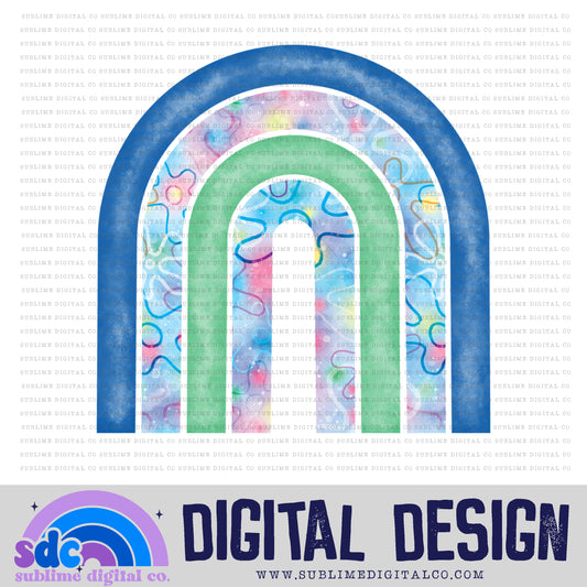 Sponge Floral • Rainbow • Elements • Digital Design • Instant Download • Sublimation