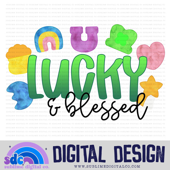 Lucky & Blessed • St Patrick's Day• Instant Download • Sublimation Design