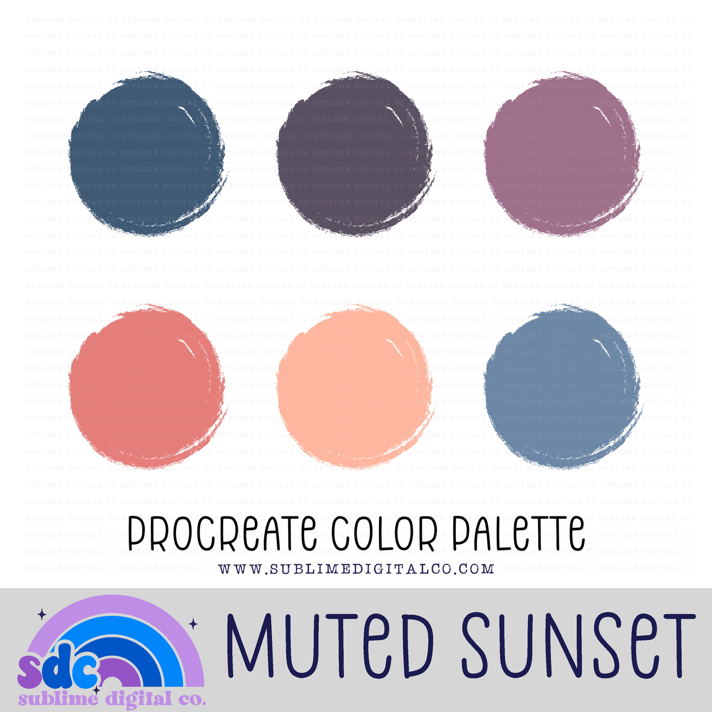 Muted Sunset • Color Palettes • Instant Download • Procreate Color Palette