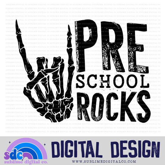 Preschool Rocks • Single Color • School • Instant Download • Sublimation Design